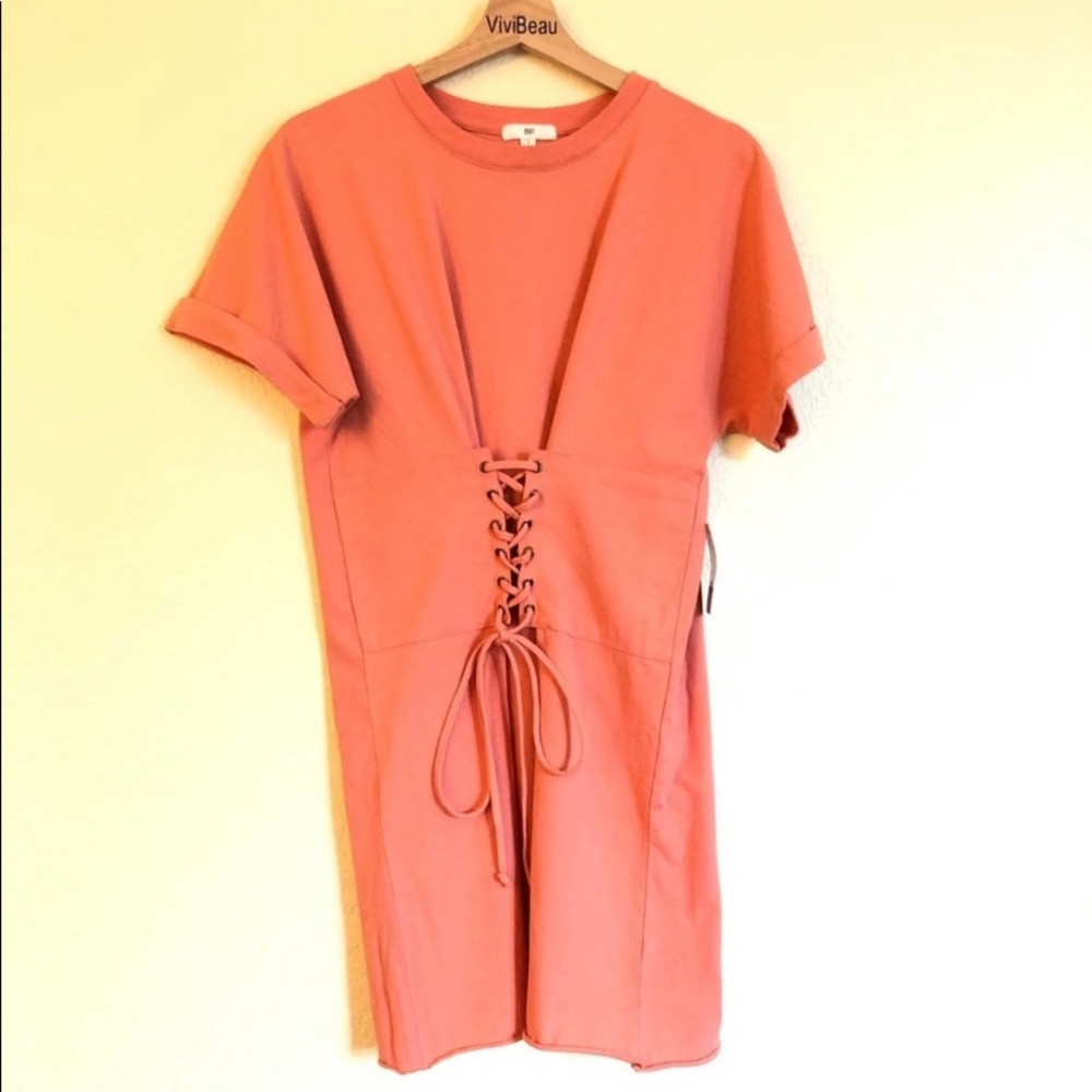 Nordstrom BP Coral Lace Up Corset T Shirt Dress
Small NWT - Picture 6 of 11